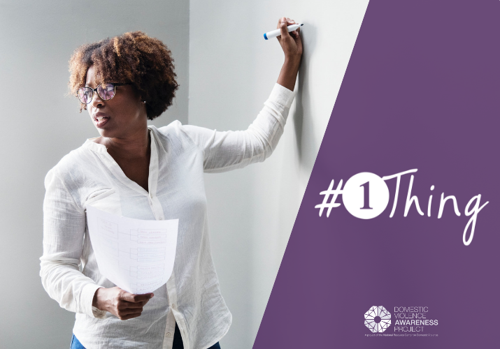 Woman Teaching, about to write on a white board #1thing