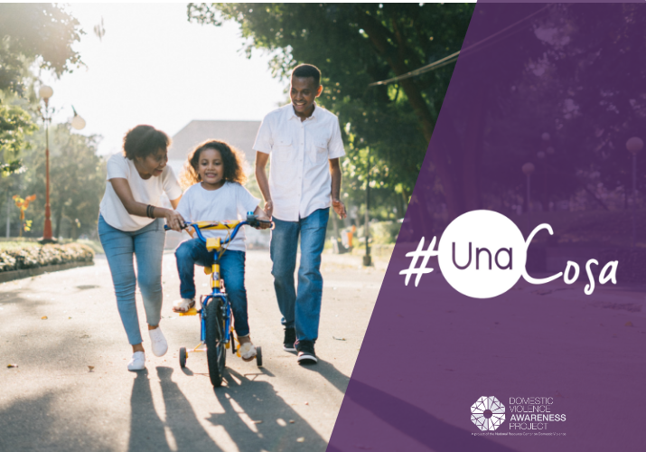 Daughter riding a bike with Mother and father #unaCosa