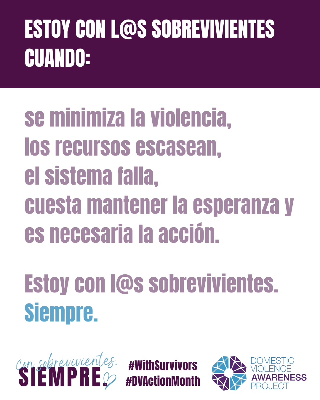 With Survivors, Always social media card